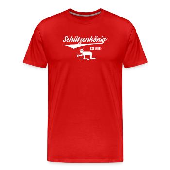 Victoire au Festival de tir de tir 2026 : Tir aux oiseaux - T-shirt bio Premium Homme - rouge - Devant - Damien (186cm)