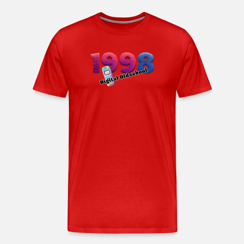 1998 – Digitaler Übergangsstil - Männer Premium Bio T-Shirt - Rot