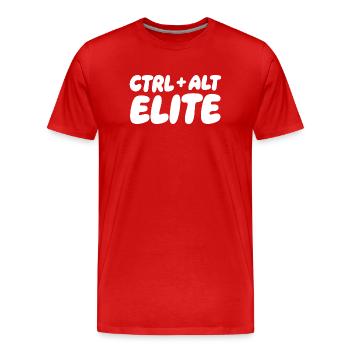 Ctrl Alt Elite: Keyboard Gamer Tee - Männer Premium Bio T-Shirt - Rot - Vorne - Damien (186cm)