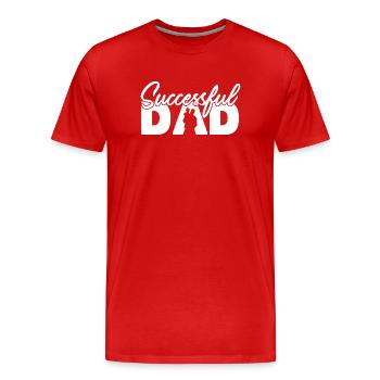 Successful Dad Silhouette Bold Typography Art - Men's Premium Organic T-Shirt - red - Front - Damien (186cm)