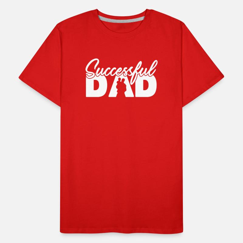 Successful Dad Silhouette Bold Typography Art Men's Premium Organic T-Shirt