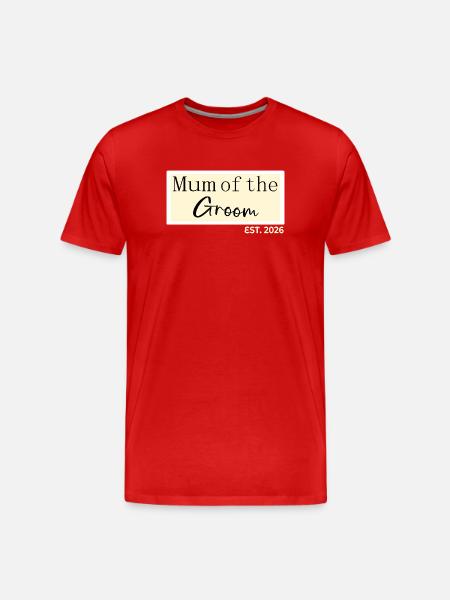 Mutter des Bräutigams 2026 - Männer Premium Bio T-Shirt - Rot