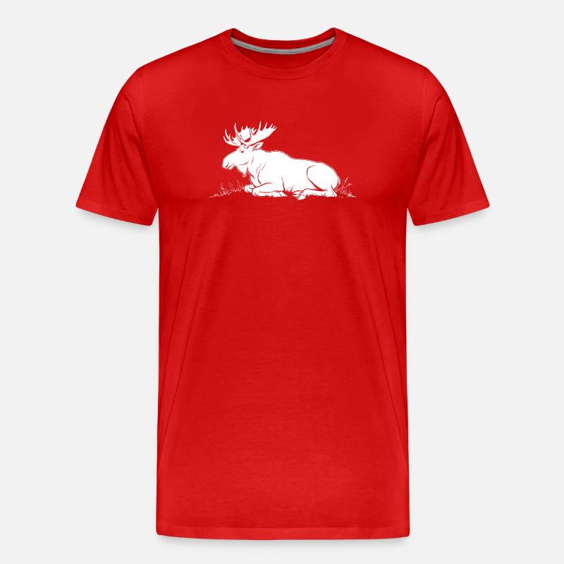 Elch - Männer Premium Bio T-Shirt - Rot