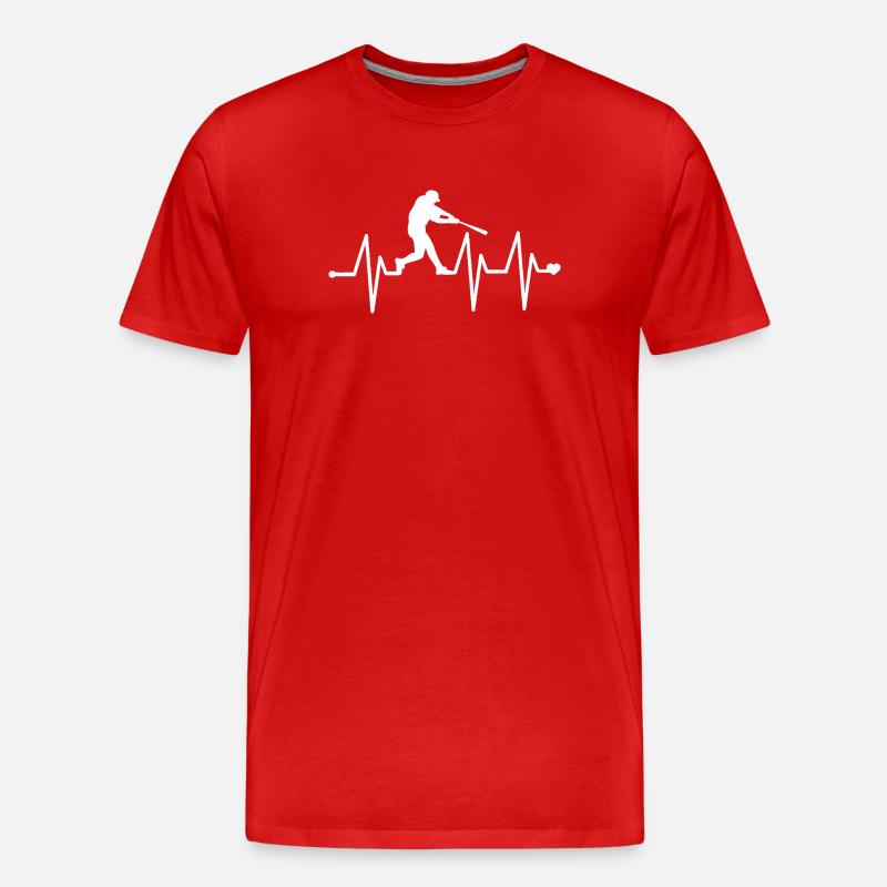 Heartbeat Baseball - T-shirt bio Premium Homme - rouge