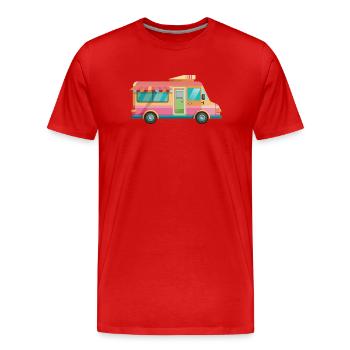 Camion crème - T-shirt bio Premium Homme - rouge - Devant - Damien (186cm)