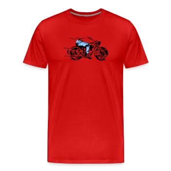 cycliste - T-shirt bio Premium Homme - rouge - Devant - Damien (186cm)