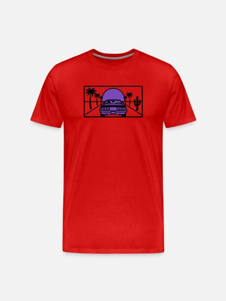Night Driving Highway Graphic - Men's Premium Organic T-Shirt - red