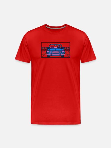 Retro Car Miami Logo - Men's Premium Organic T-Shirt - red