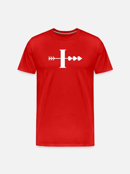 Letter i arrow heart - Men's Premium Organic T-Shirt - red