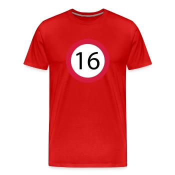 16 - T-shirt bio Premium Homme - rouge - Devant - Damien (186cm)