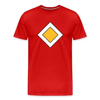 Vorfahrtsschild - Männer Premium Bio T-Shirt - Rot - Vorne - Damien (186cm)