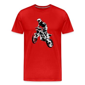Moto Cross - Motocross - Supercross - MX - SX - Männer Premium Bio T-Shirt - Rot - Vorne - Damien (186cm)