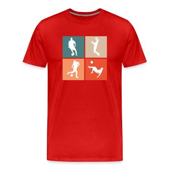 Fußball Fußballer - Männer Premium Bio T-Shirt - Rot - Vorne - Damien (186cm)