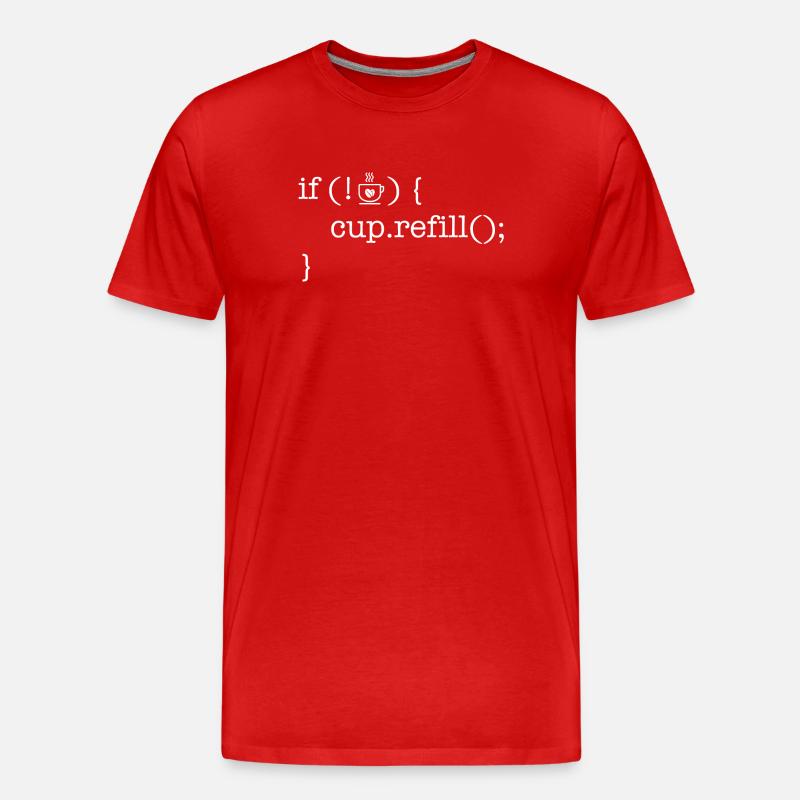 Coffee code lover software developer programmer - Men's Premium Organic T-Shirt - red