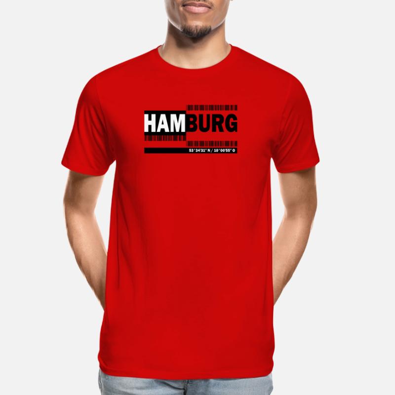 HAMBOURG - code-barres T-shirt bio Premium Homme