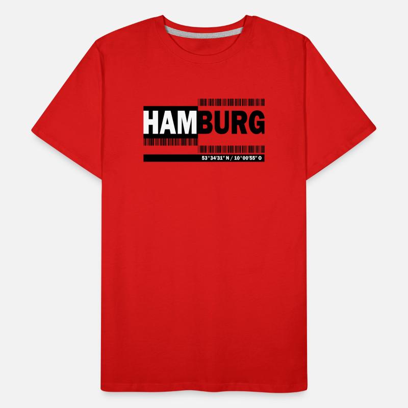 HAMBOURG - code-barres T-shirt bio Premium Homme