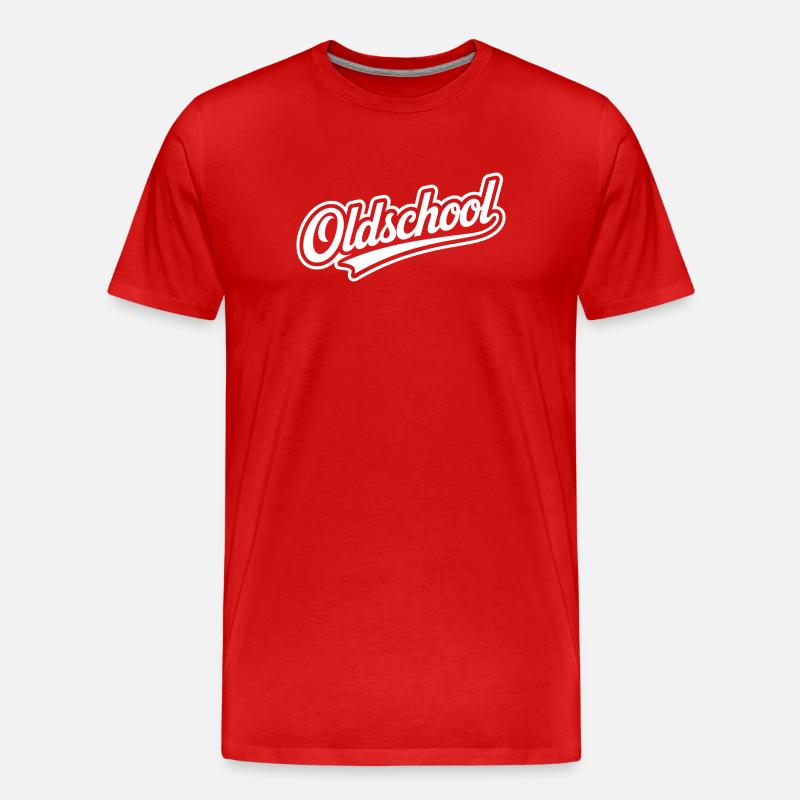 Oldschool Retro Typografie Design - Männer Premium Bio T-Shirt - Rot