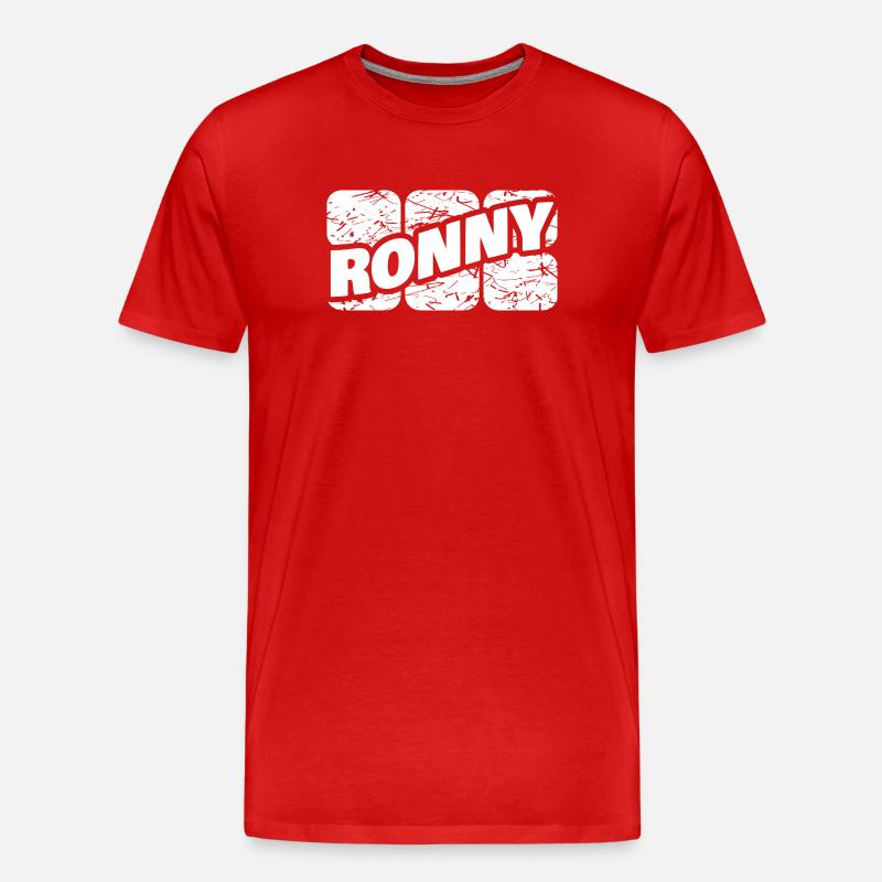 Ronny Ronny - Männer Premium Bio T-Shirt - Rot