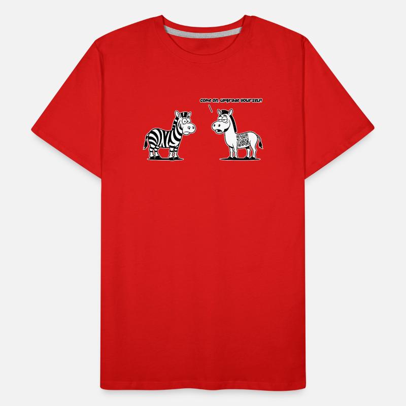 Funny Zebra with QR Code Upgrade Men's Premium Organic T-Shirt