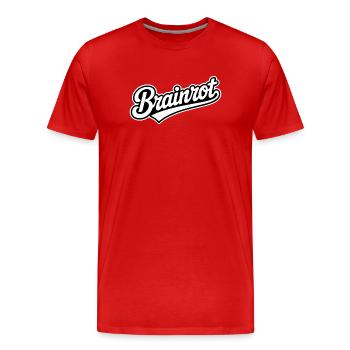 Brainrot - Funny Gen Alpha Memes - Men's Premium Organic T-Shirt - red - Front - Damien (186cm)