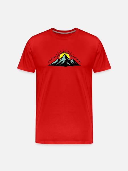 Mountains Clouds Peaks - Men's Premium Organic T-Shirt - red