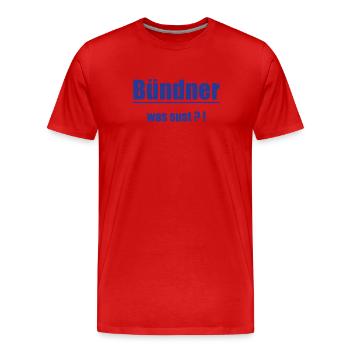 Grisons Quoi ?! - T-shirt bio Premium Homme - rouge - Devant - Damien (186cm)