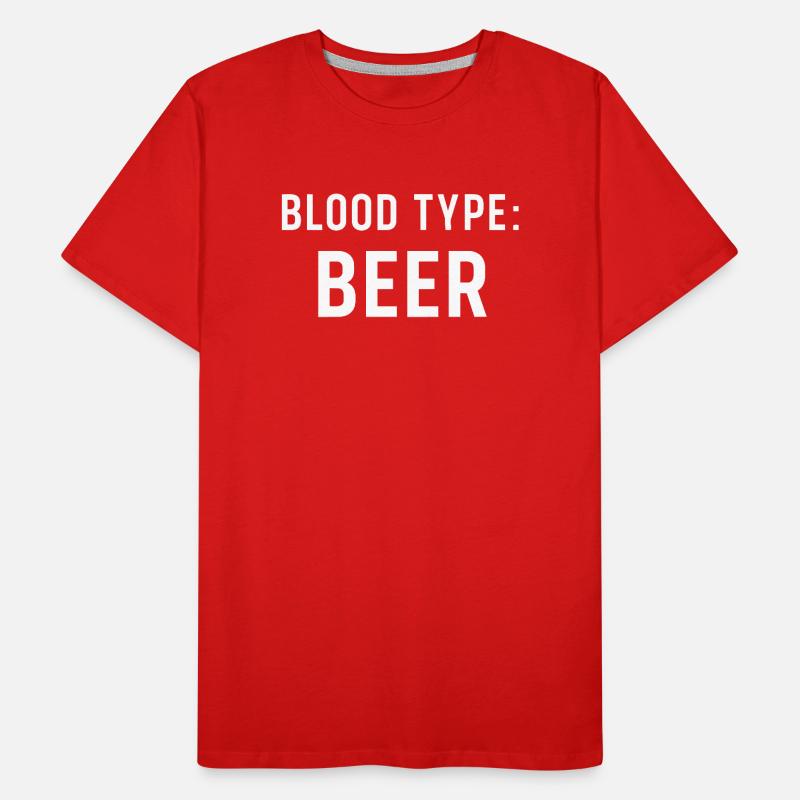 Blood Type: Beer – minimalistisches Bier Statement Männer Premium Bio T-Shirt