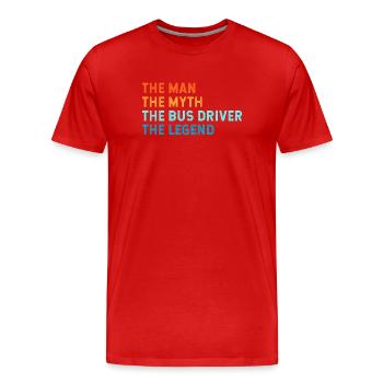 School Bus Driver Bus Driver School Bus - Men's Premium Organic T-Shirt - red - Front - Damien (186cm)