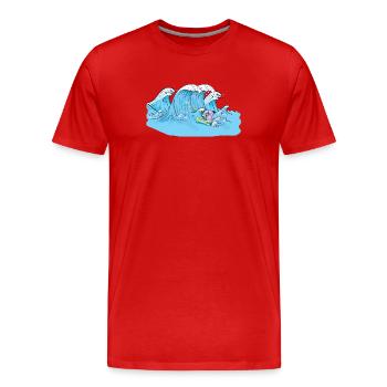 foible_Water_Skier_1 - T-shirt bio Premium Homme - rouge - Devant - Damien (186cm)