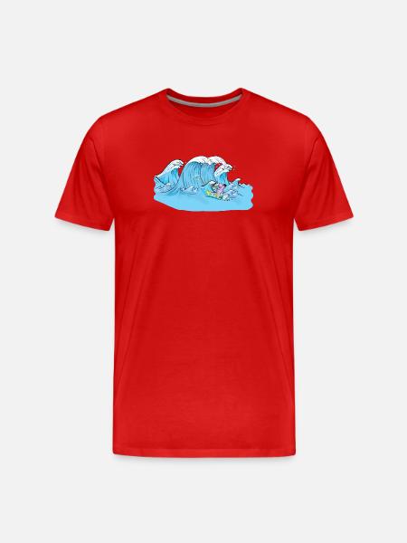foible_Water_Skier_1 - Men's Premium Organic T-Shirt - red