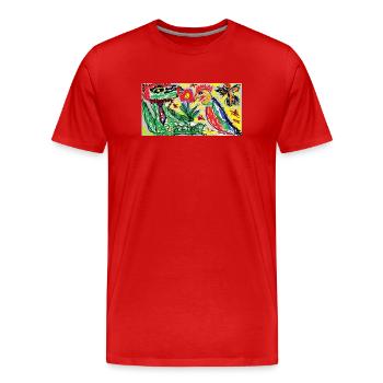 Romance sauvage - T-shirt bio Premium Homme - rouge - Devant - Damien (186cm)