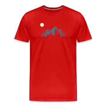 Bergsilhouette Sonnenaufgang - Männer Premium Bio T-Shirt - Rot - Vorne - Damien (186cm)