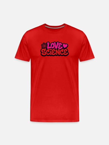 Logo de lettrage Love Science - T-shirt bio Premium Homme - rouge