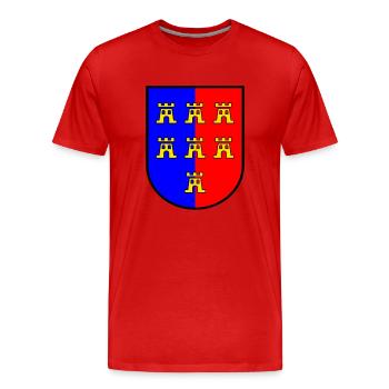 Wappen VG Siebenbürger Sachsen - Männer Premium Bio T-Shirt - Rot - Vorne - Damien (186cm)