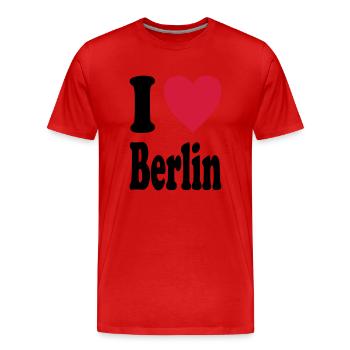 I love Berlin - Männer Premium Bio T-Shirt - Rot - Vorne - Damien (186cm)