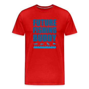 future fishing buddy - Men's Premium Organic T-Shirt - red - Front - Damien (186cm)