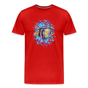 poisson - T-shirt bio Premium Homme - rouge - Devant - Damien (186cm)