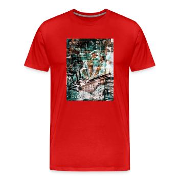 Street-Art - Männer Premium Bio T-Shirt - Rot - Vorne - Damien (186cm)