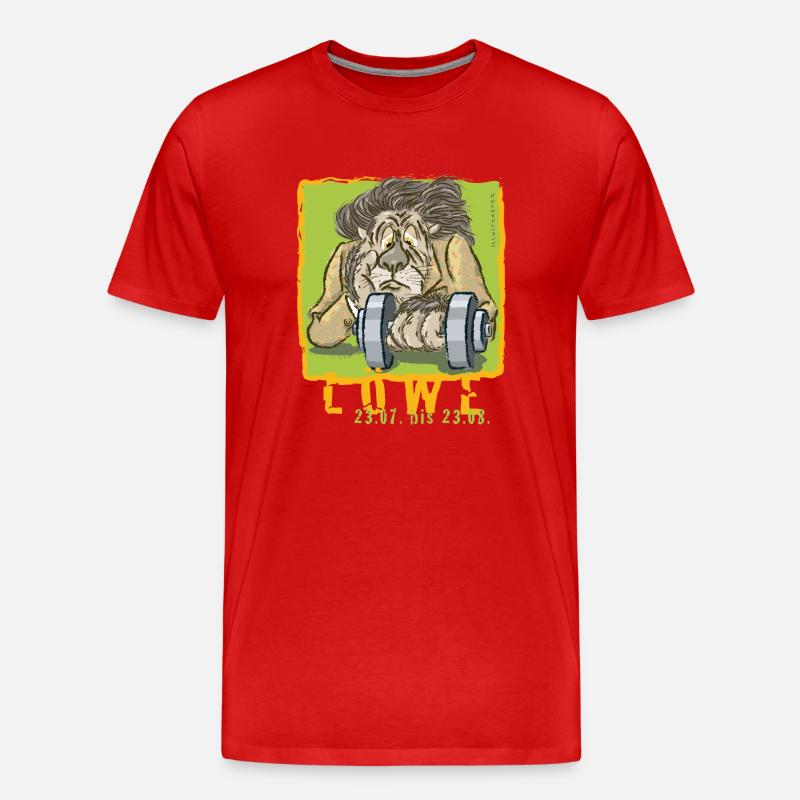 Sternzeichen - Löwe - Männer Premium Bio T-Shirt - Rot