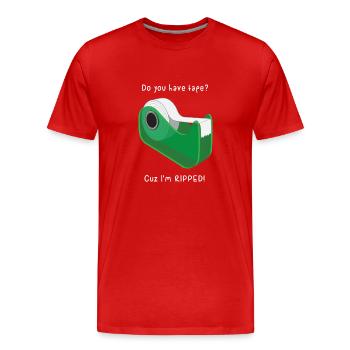 Do You Have Tape? Cuz I'm Ripped! Fitness Shredded - Männer Premium Bio T-Shirt - Rot - Vorne - Damien (186cm)