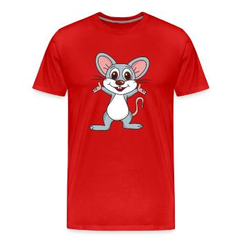 souris - T-shirt bio Premium Homme - rouge - Devant - Damien (186cm)