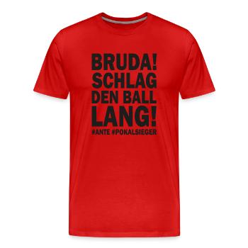 Eintracht - Battre la balle Lang - Gagnants de la Coupe - T-shirt bio Premium Homme - rouge - Devant - Damien (186cm)