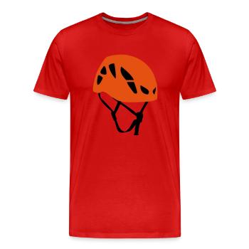 Casque d'escalade - T-shirt bio Premium Homme - rouge - Devant - Damien (186cm)