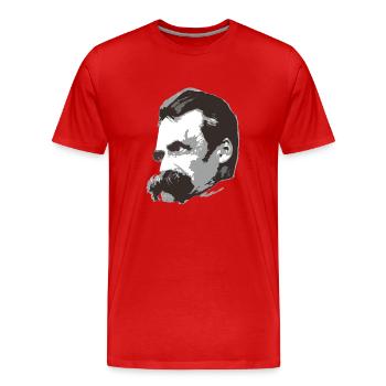 Nietzsche (3farbig) - Männer Premium Bio T-Shirt - Rot - Vorne - Damien (186cm)