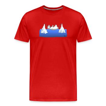 Eisberg Chillen - Männer Premium Bio T-Shirt - Rot - Vorne - Damien (186cm)