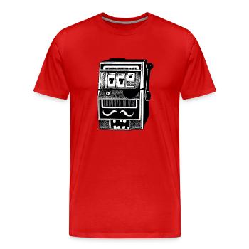 Einarmiger Bandit - Männer Premium Bio T-Shirt - Rot - Vorne - Damien (186cm)