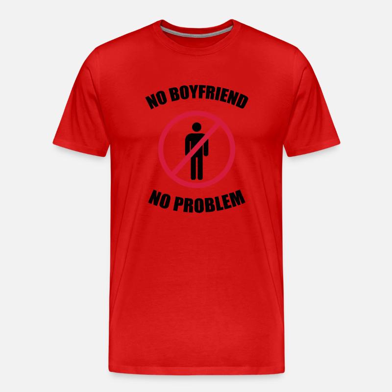 no_boyfriend_no_problem - Männer Premium Bio T-Shirt - Rot