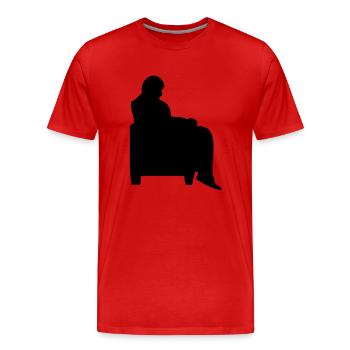 Mann sitzender Sessel Canape alt - Männer Premium Bio T-Shirt - Rot - Vorne - Damien (186cm)