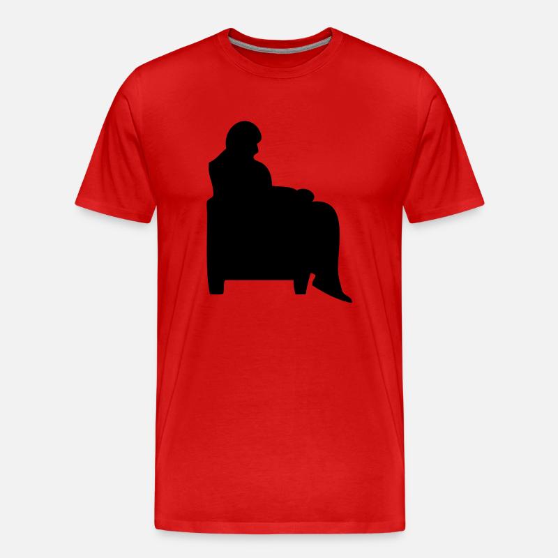 Mann sitzender Sessel Canape alt - Männer Premium Bio T-Shirt - Rot