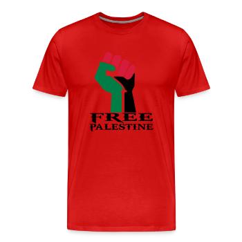 Zeichnen der palästinensischen Symbolflagge Paläst - Männer Premium Bio T-Shirt - Rot - Vorne - Damien (186cm)